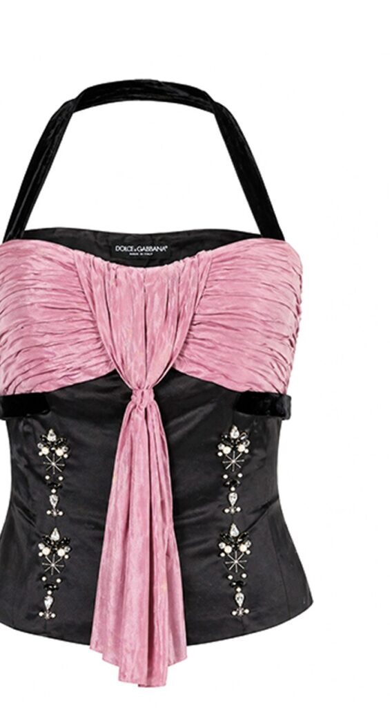Top corsetto ricamato