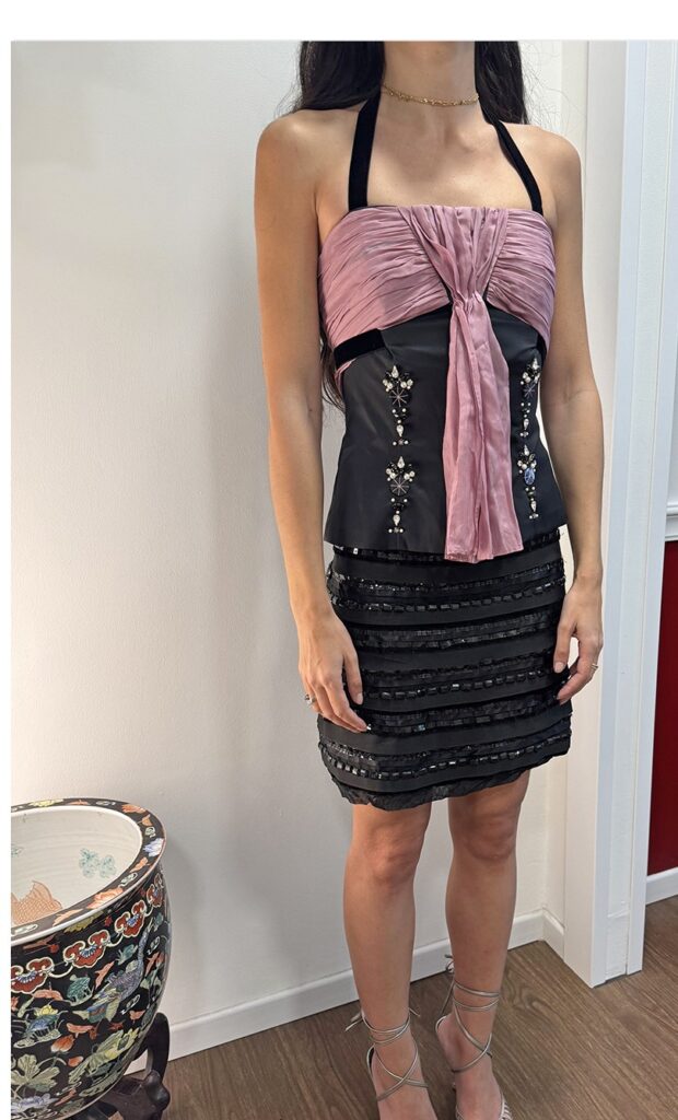 Top corsetto ricamato