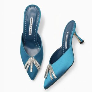 Sabot in raso con cristalli