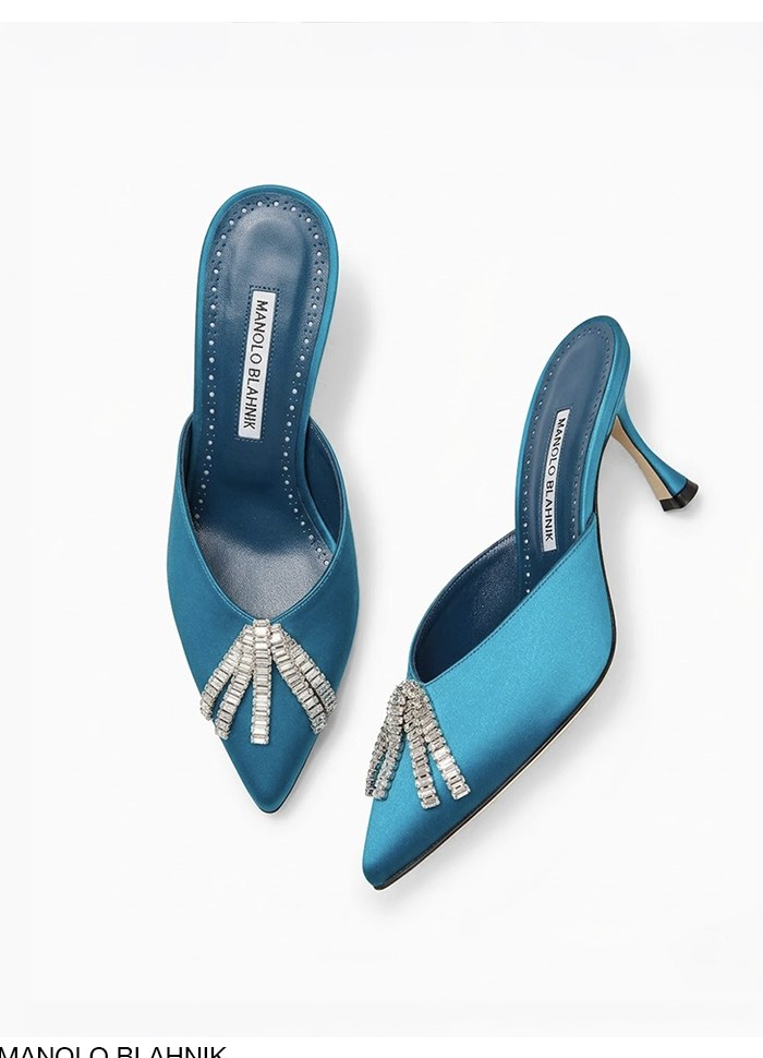 Sabot in raso con cristalli